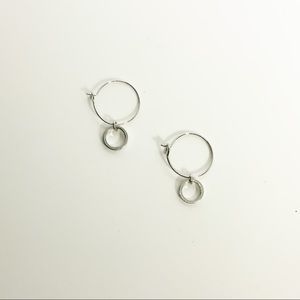 Circle Charm Huggie Hoop Earring